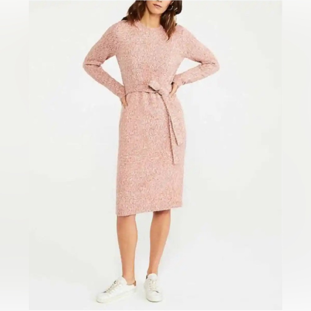 Sweater Dress with Tie Belt